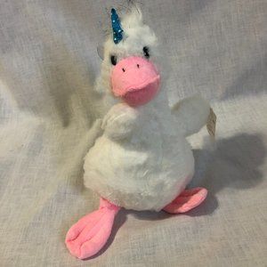 Fuzzy White Plush Stuffed Baby Duck Kawaii Toy by Nici 10 in USA Seller New